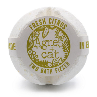 KDMD Agnes + Cat Bath Fizzer Fresh Citrus Natural Handmade UK in White - Image 5