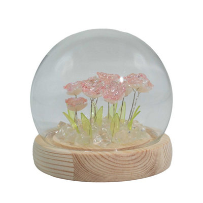 Floral Glow Garden Dome10 Pink Roses With Led Light from B&Q