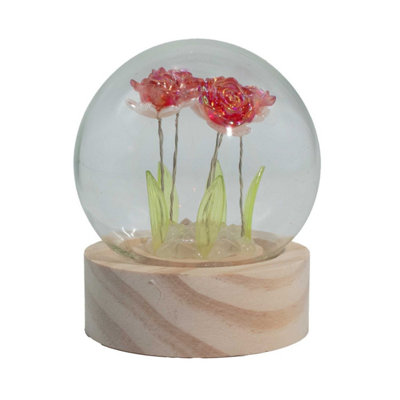 Floral Glow Garden Dome With 5 Red Roses & Led Lighting from B&Q