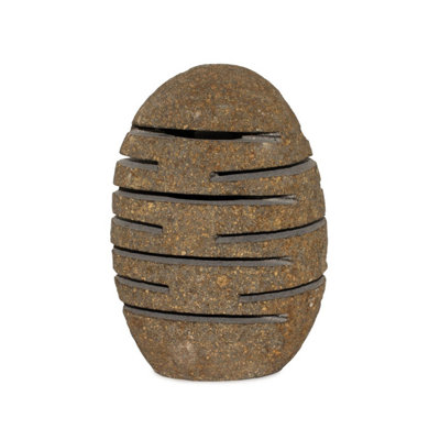 Natural Riverstone Candle HolderHand-Carved Bali Lantern (10X13X22Cm) from B&Q
