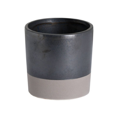Metallic Grey Ceramic Planter For Modern & Industrial Decor from B&Q