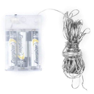 B&Q 100 Led Silver Wire Micro Lights - Battery Operated, 10M