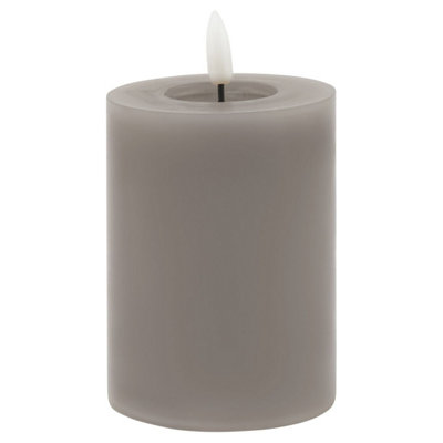 Luxe Collection 3X4 Grey Melt Effect Led Wax Candle from B&Q