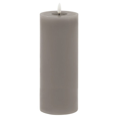 Luxe Collection Melt Effect Grey Led Wax Candle 3.5X9" from B&Q