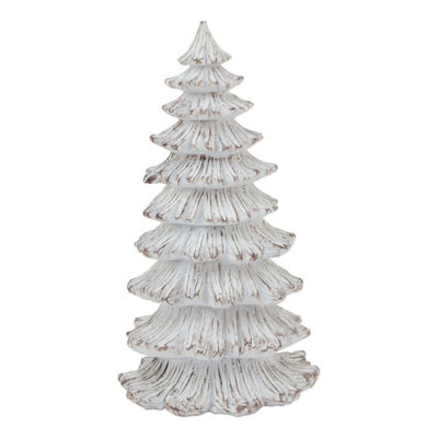 Medium Snowy Fir Tree Sculpture For Winter Decor from B&Q