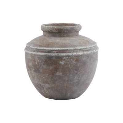 Siena Brown Water PotRustic Urn-Style Decorative Vase from B&Q
