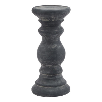 Amalfi Small Grey Column Candle HolderModern Minimalist Decor from B&Q