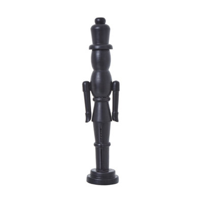 Minimalist Black Wooden Nutcracker Ornament For Holiday Decor from B&Q