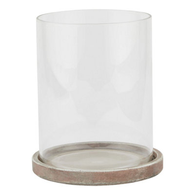 Siena Brown Large Hurricane Lantern With Rustic Mediterranean Design from B&Q
