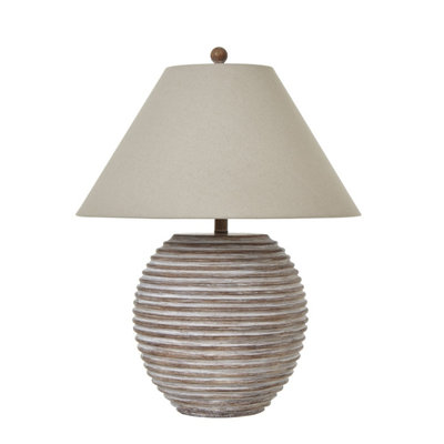  - Saturn Table Lamp With Linen ShadeModern & Elegant Lighting