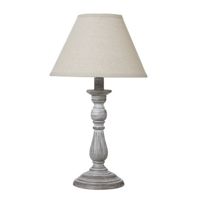 Augusta Column Table Lamp With Linen ShadeElegant Home Decor from B&Q