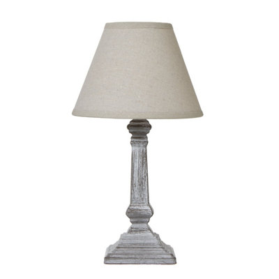 Capsa Column Table Lamp With Linen ShadeRustic & Modern Decor from B&Q