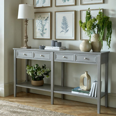  - Serene Collection Four Drawer Console Table Elegant Grey Finish