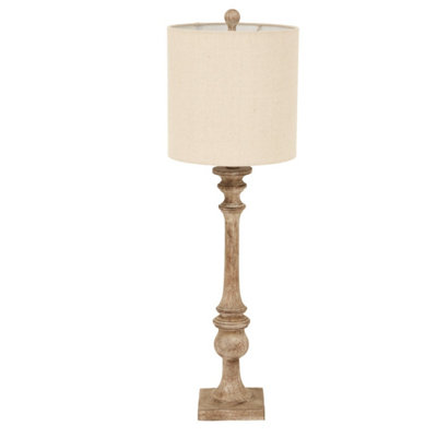  - Pallido Candlestick Table Lamp With Linen ShadeAmalfi Collection
