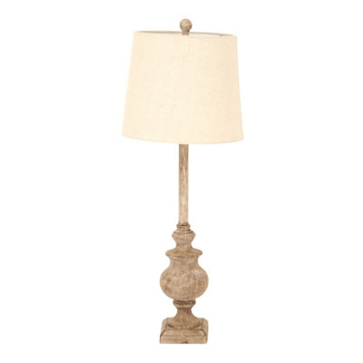 Chiaro Candlestick Table Lamp With Linen ShadeElegant Modern Design from B&Q