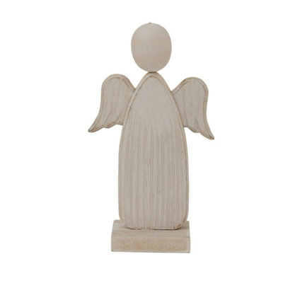 Whitewashed Rustic Angel Figurine For Serenity & Decor from B&Q