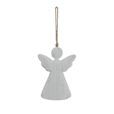 Large Whitewashed Rustic Hanging AngelCelestial Wall Decor from B&Q