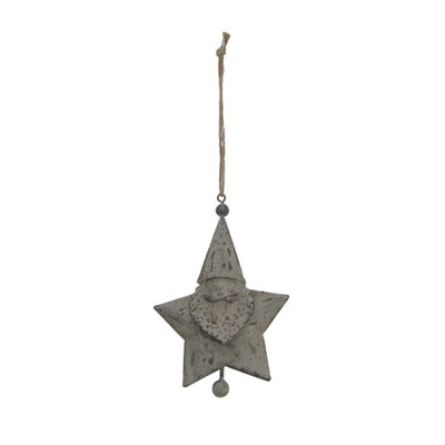 Rustic Hanging Santa Star Ornament For Holiday Decor from B&Q