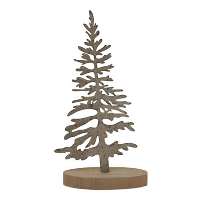 Large Rustic Metal Tree Sculpture On Stand For Modern Decor from B&Q