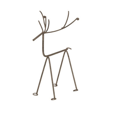 Rustic Metal Reindeer Sculpture On StandWoodland Decor Accent from B&Q