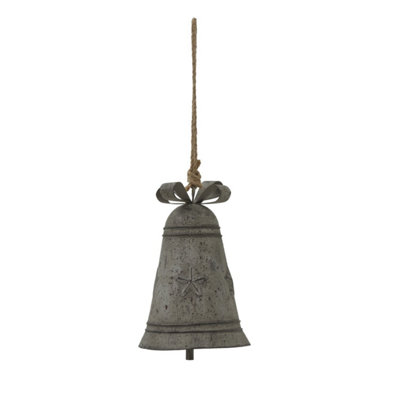 Rustic Metal Hanging Bell With BowVintage Farmhouse Decor from B&Q