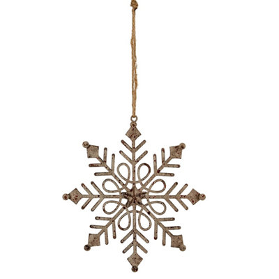 Rustic Gem Snowflake Ornament For Winter DecorElegant Holiday Decoration from B&Q