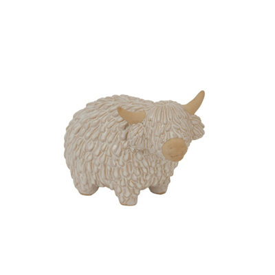 Highland Cow Ceramic SculptureRustic Countryside Decor from B&Q