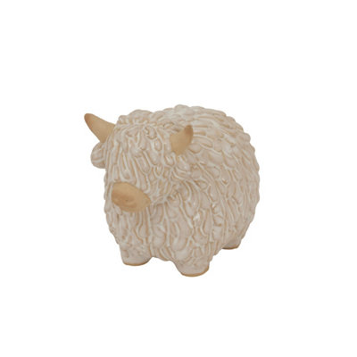 Alora Ceramic Highland Cow SculptureScottish Heritage Decor from B&Q
