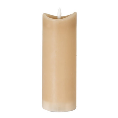 Luxe Collection Taupe Melted Led CandleFlamelessRealistic Glow (2.75X8") from B&Q