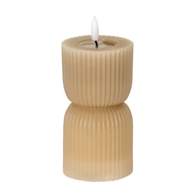 Luxe Collection Natural Glow 2.75X6 Stone Carved Led Candle from B&Q