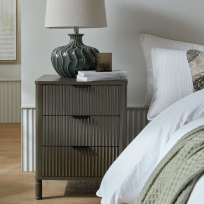  - Reed Collection 3 Drawer Bedside Table Modern & Versatile Storage