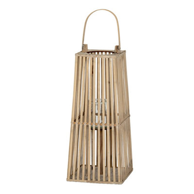 Small Wicker Silo Lantern With Glass Holder For Ambient Lighting from B&Q
