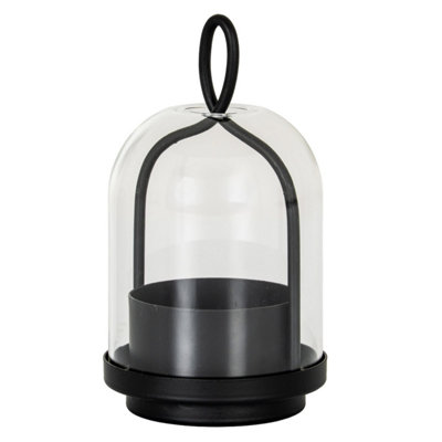 Nyx Large Candle Holder With Glass ClocheElegant Retail Display Accent from B&Q