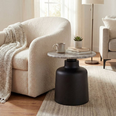  - Oura Round Side Table Modern Minimalist Circular Accent Piece