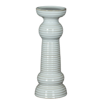 Sile Medium Ceramic Pillar Candle Holder For Elegant Retail Displays from B&Q