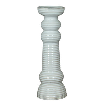 Sile Large Ceramic Pillar Candle HolderElegant Home Decor from B&Q