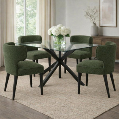  - Avia Moss Green Dining Chair Comfortable Stylish Durable Seating