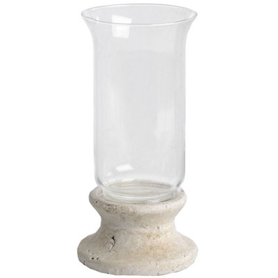 Stone Effect Hurricane Lantern With Led Candle & Rustic Finish from B&Q