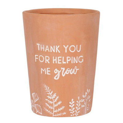 Thank You For Helping Me Grow Terracotta Plant PotStylish Gift Planter from B&Q