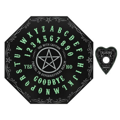 Glow In The Dark Octagon Spirit Board With Planchette & Pentagram Design from B&Q