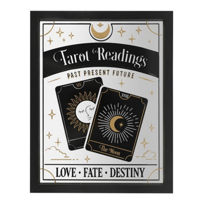  - Mystical Tarot Mirrored Wall Hanging With Gold Foil & Celestial Details
