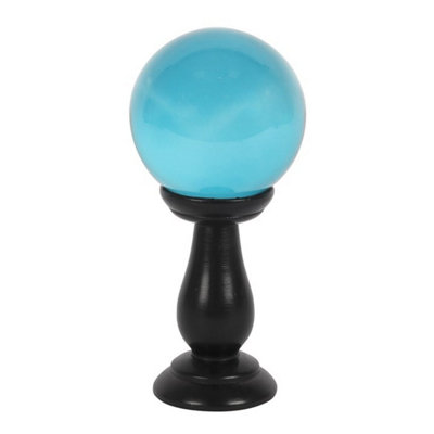 Small Teal Crystal Ball On Stand For Divination & Decor19Cm Scrying Orb from B&Q