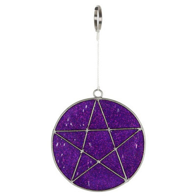 Mystical Purple Pentagram Suncatcher For Garden & Window Decor from B&Q