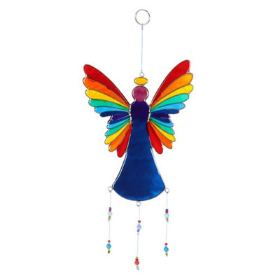 Colorful 38Cm Rainbow Angel Suncatcher With Beads For Windows from B&Q