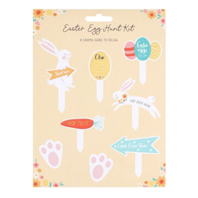 Easter Egg Hunt Sign Kit8 Cardboard Signs With Arrows & Hints from B&Q