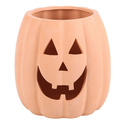 25Cm Terracotta Pumpkin Decoration For Halloween & Autumn Decor from B&Q
