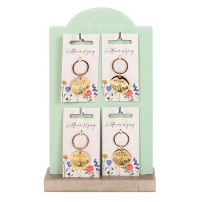 Set Of 24 Wildflower Keyrings For WomenGift & Display Stand from B&Q