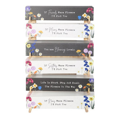 Set Of 36 Wildflower Block Signs For Mothers Day & Birthdays from B&Q