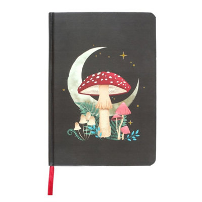 Forest Mushroom A5 Notebook With Gold Foil Edges & Ribbon Marker