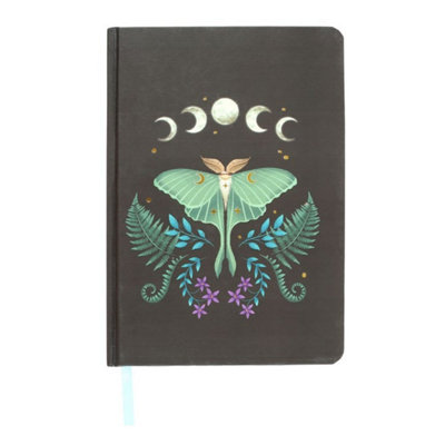Luna Moth A5 Notebook With Gold Edges & Ribbon Marker